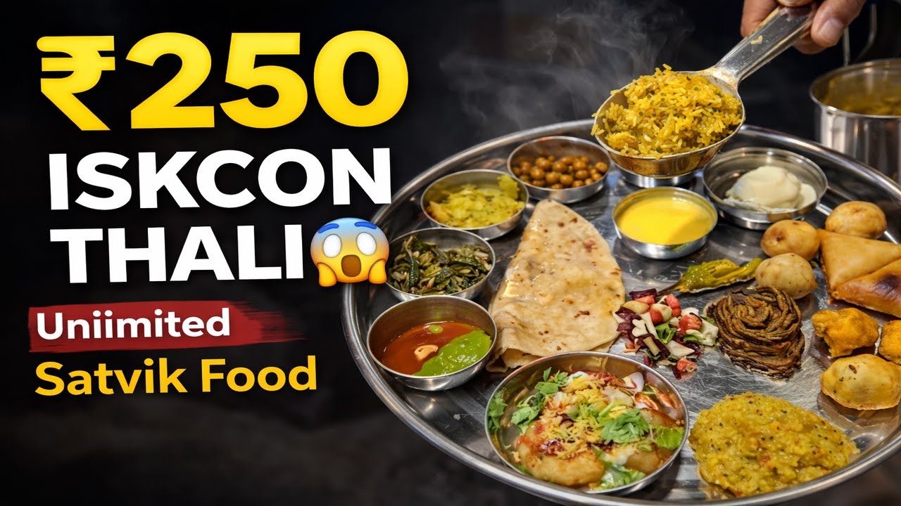 ₹250 Mein ISKCON Mandir Thali Surat 😱 | Unlimited Satvik Food | Honest Review
