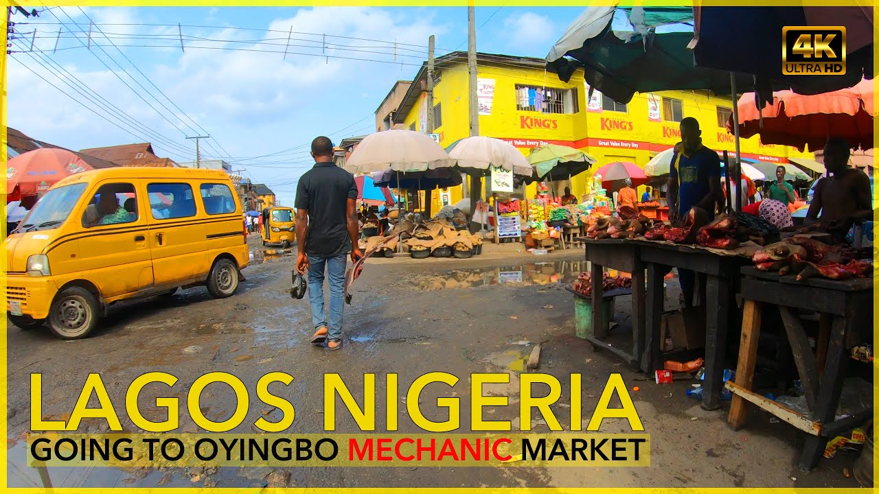4 K AFRICA TRAVEL ADVENTURE - I went to service my MOTORCYCLE in a market in LAGOS NIGERIA