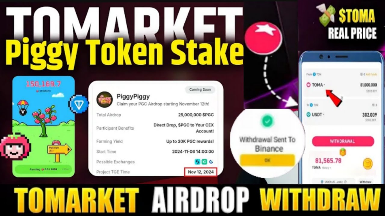 TOMARKET AIRDROP WITHDRAWAL 🤑 || $TOMA TOKEN REAL PRICE || CLAIM TOMA TOKEN || TOMARKET LISTING DATE