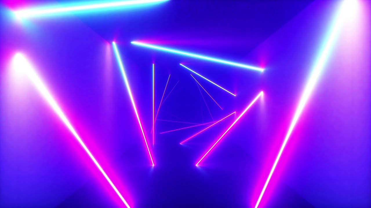 ✨ Abstract Flying Neon Triangle Tunnel | 8 Hours 4K Seamless Futuristic Background