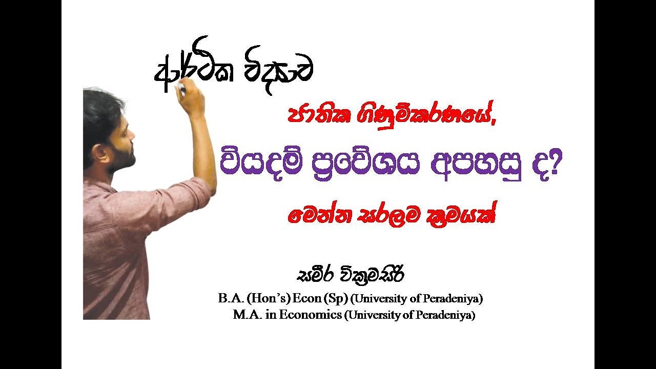 ජාතික ගිණුම්කරණය| වියදම් ප්‍රවේශය| National Accounting| Expenditure Approach| Economics| Sinhala|