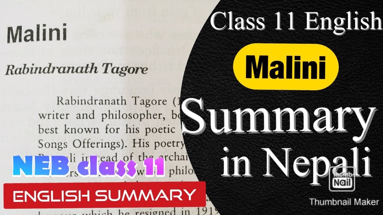 Malini Summary in Nepali || Class 11 Chapter 18 Malini by Rabindra Nath Tagore