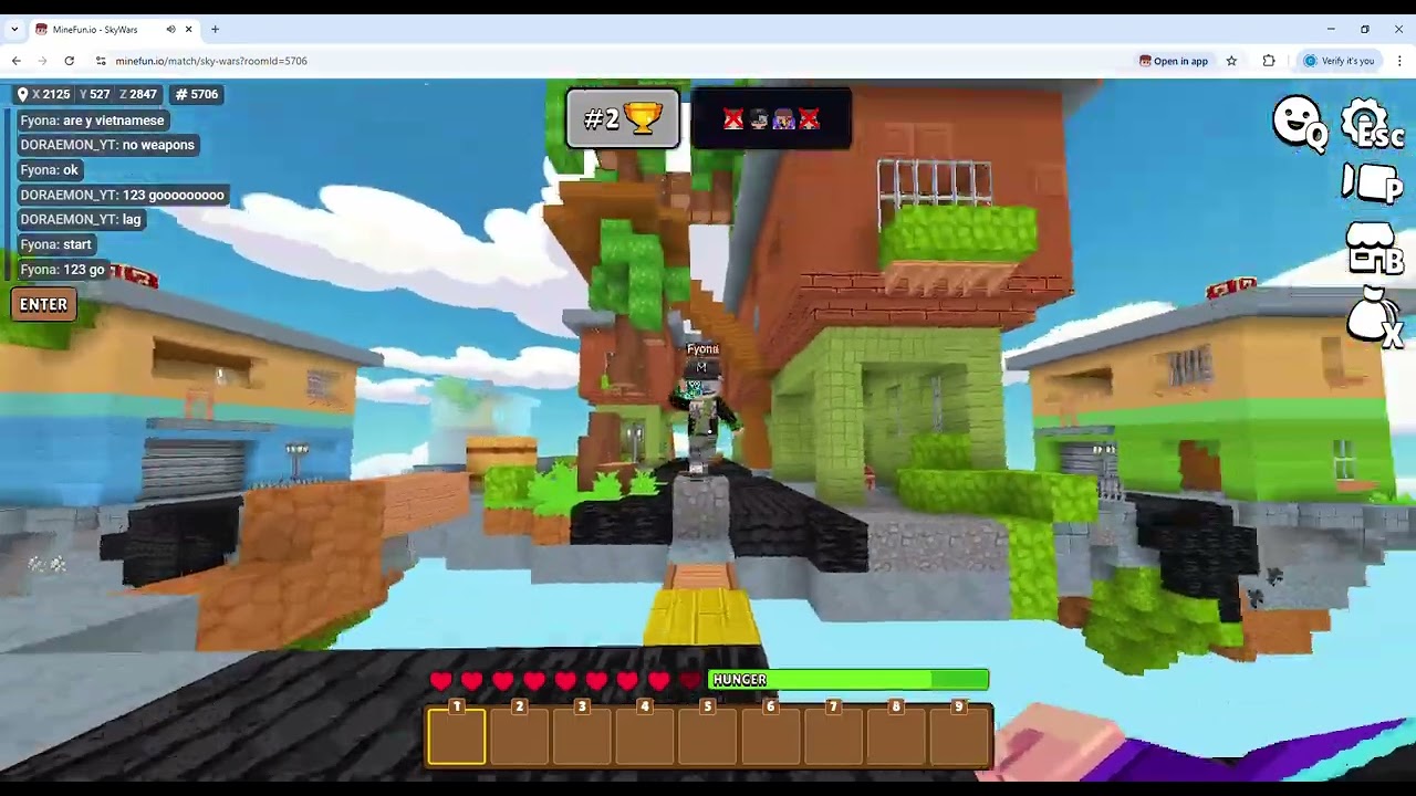MineFun io   SkyWars  pvp with my friend