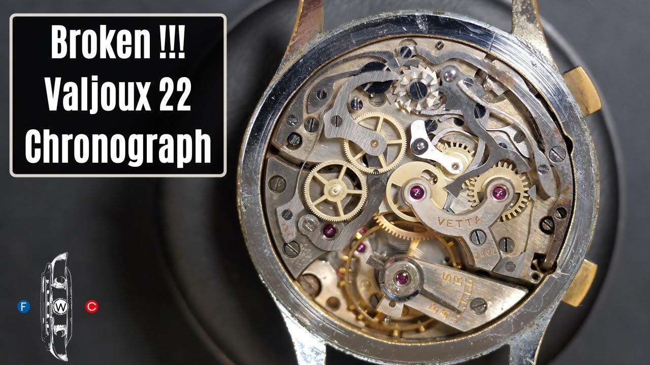 Zepsuty chronograf Valjoux 22 wymaga naprawy!!!