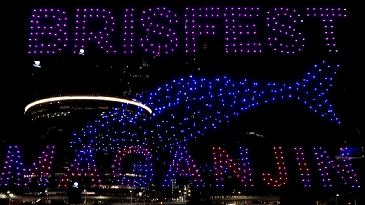 Brisbane Festival Drone Show Nieergoo: Spirit Of The Whale #brisbanefestival #droneshow #brisbane