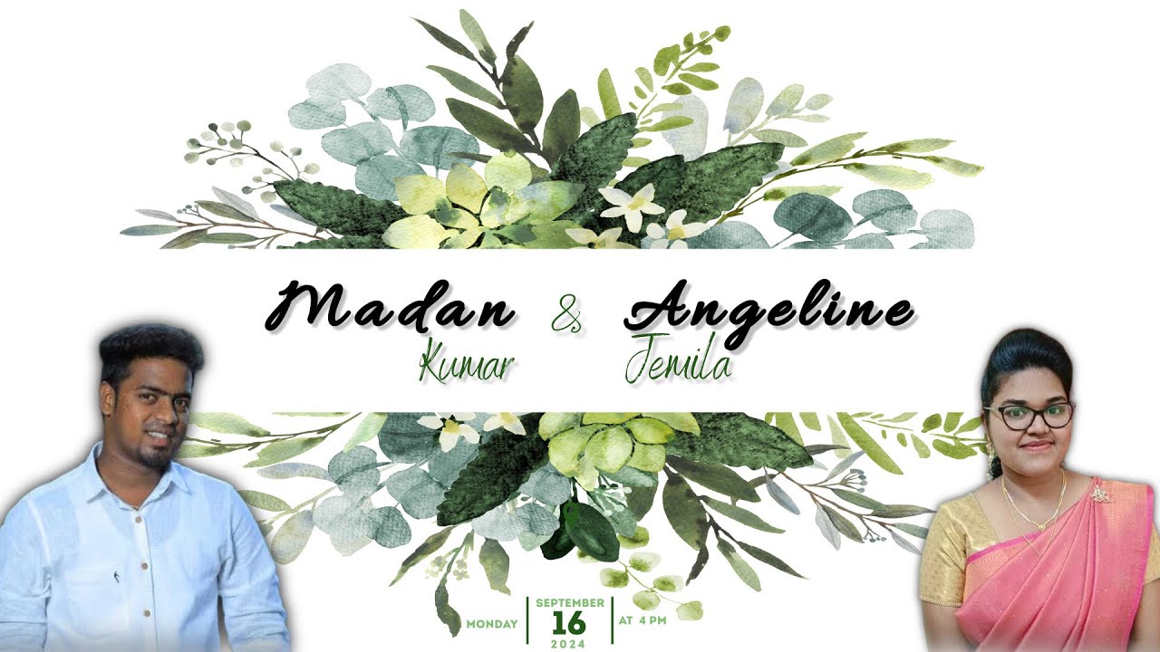 🔴🅛🅘🅥🅔 | WEDDING | Madan kumar Weds Angeline Jemila | 16-09-2024 | REV. Emmanuel Paul | Zion Tv