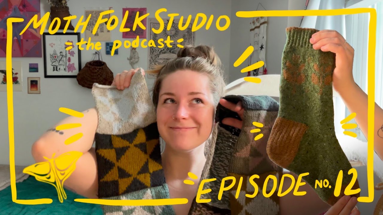 Ep. 12 - First Spinning, Finished Seedling Sock, Heirloom Quilt Cardigan - Art & Knitting Podcast
