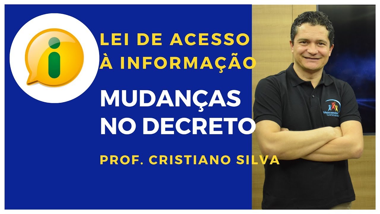 Lei de Acesso à Informação - Alteração no Decreto 7724 - Prof. Cristiano Silva