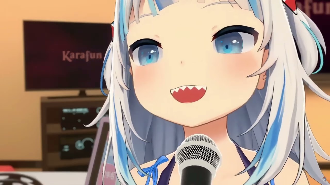 Gawr Gura sings Houshou Marine - Shinkiro AI upscale UNARCHIVED KARAOKE