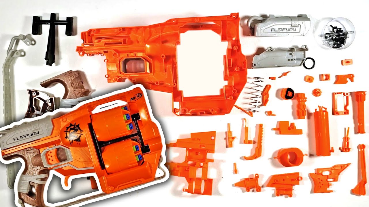 Teardown NERF Zombie Strike Flipfury Blaster!!! - See The Parts Inside!