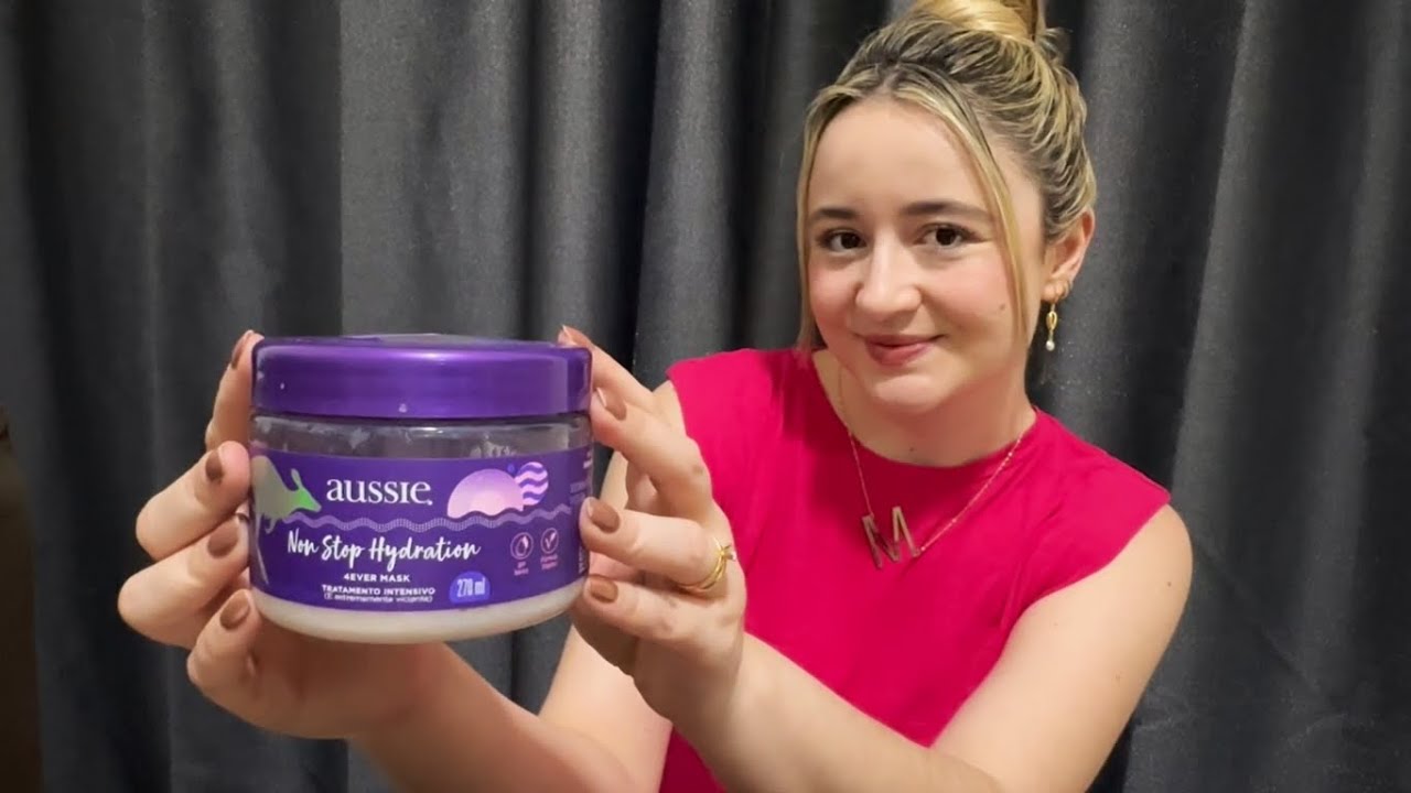 ASMR: MOSTRANDO MEUS PRODUTOS DE CABELO MASCANDO CHICLETE