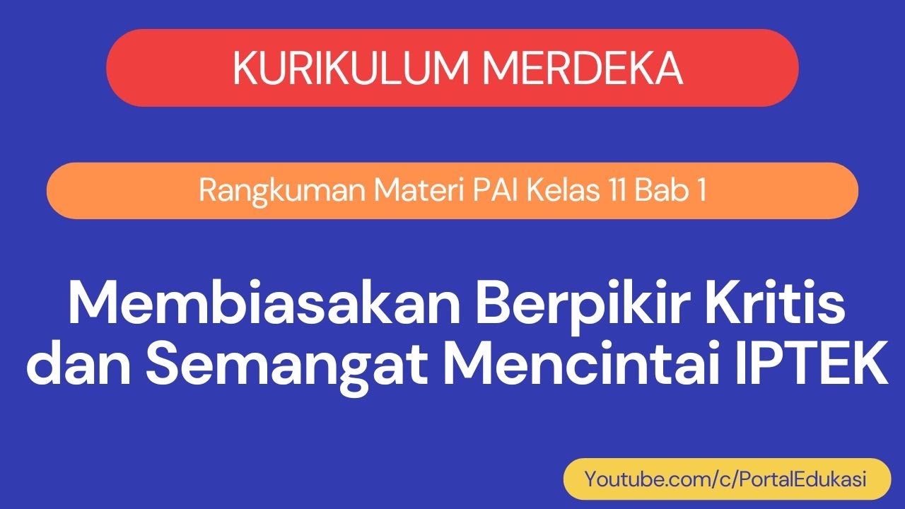 Rangkuman Materi PAI Kelas 11 Bab 1 Kurikulum Merdeka