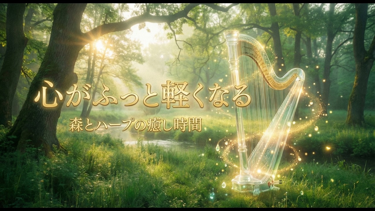 【睡眠・癒しBGM】光降る森のハープ｜自律神経を整える・不安解消・パニック緩和・作業用・勉強用