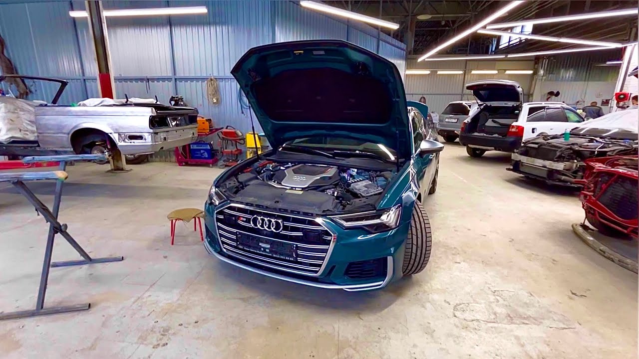 Как снять передний бампер на Audi A6 C8