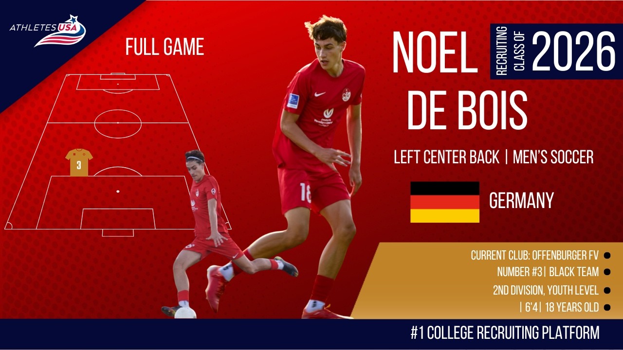 Men's Soccer | Defender | Noel de Bois, Germany | Full Game | Recruit 2026