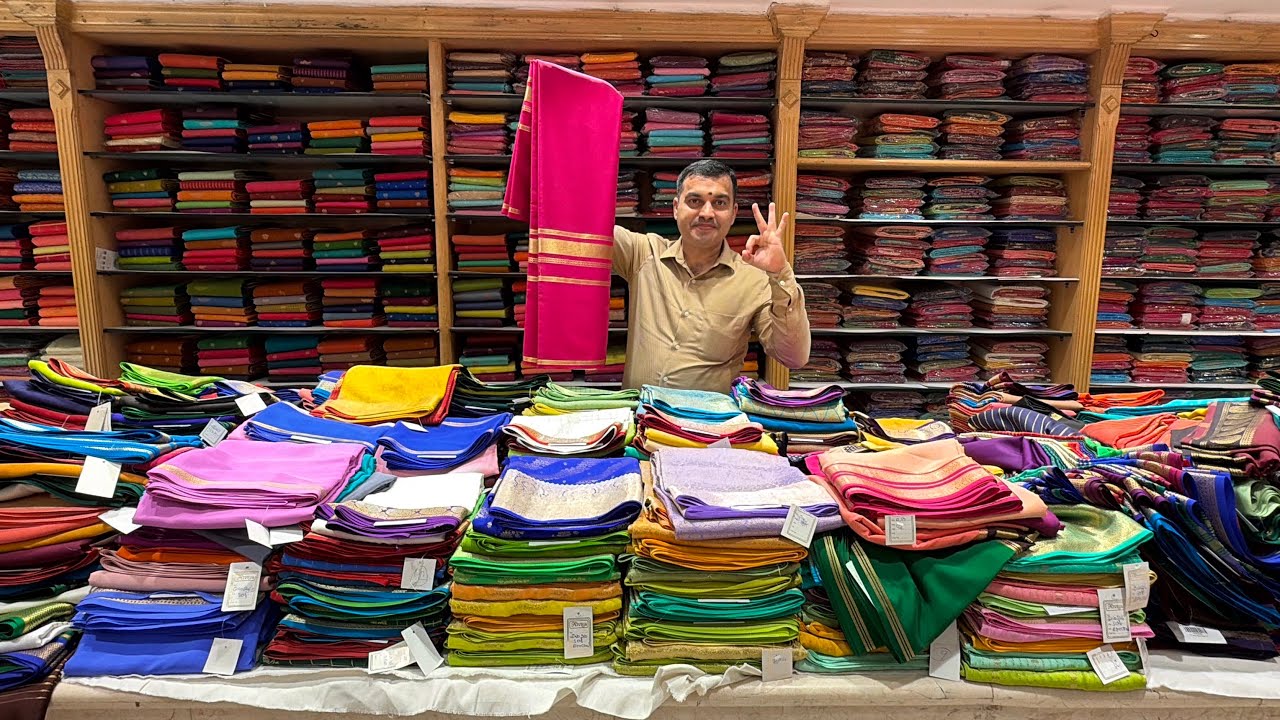 WEEKEND SALE😍🚨Bangalore Malleshwaram Pure Mysore Crepe Sarees with Free Shipping.