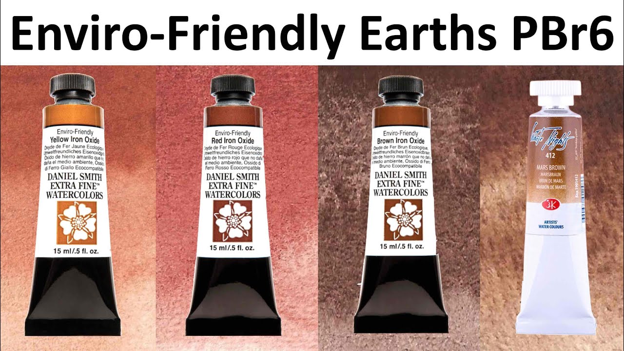 Daniel Smith - Enviro-Friendly Yellow, Red, Brown Iron Oxides PBr6 - White Nights Mars Brown