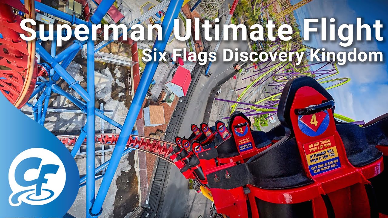 Superman Ultimate Flight back seat on-ride 4K POV Six Flags Discovery Kingdom