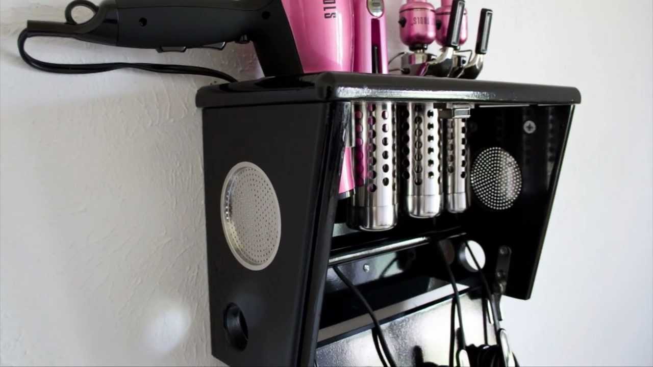 Vanity Valet Boutique - Wall Mount Hair Tool Storage Holder:  blow dryer, flat iron,  & curling iron