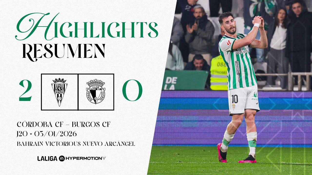 Resumen J.20 LaLiga Hypermotion: C&oacute;rdoba CF 2 - 0 Burgos CF