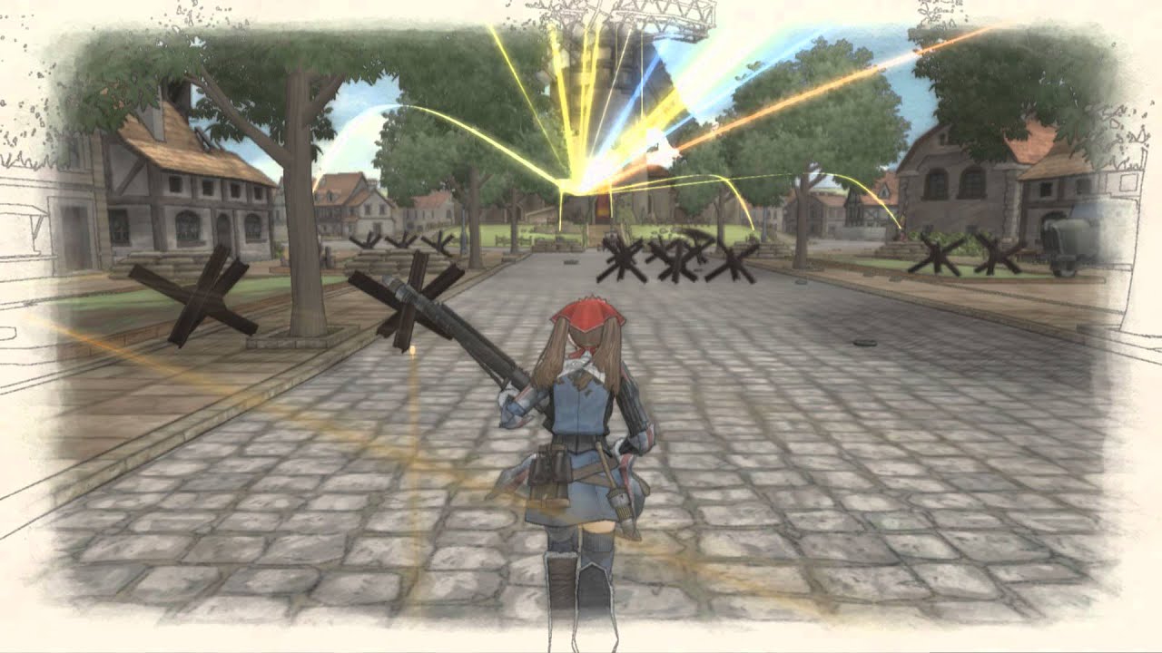 Valkyria Chronicles - Skirmish 7 (A / 1 Turn) - Windmill Plaza (Normal)