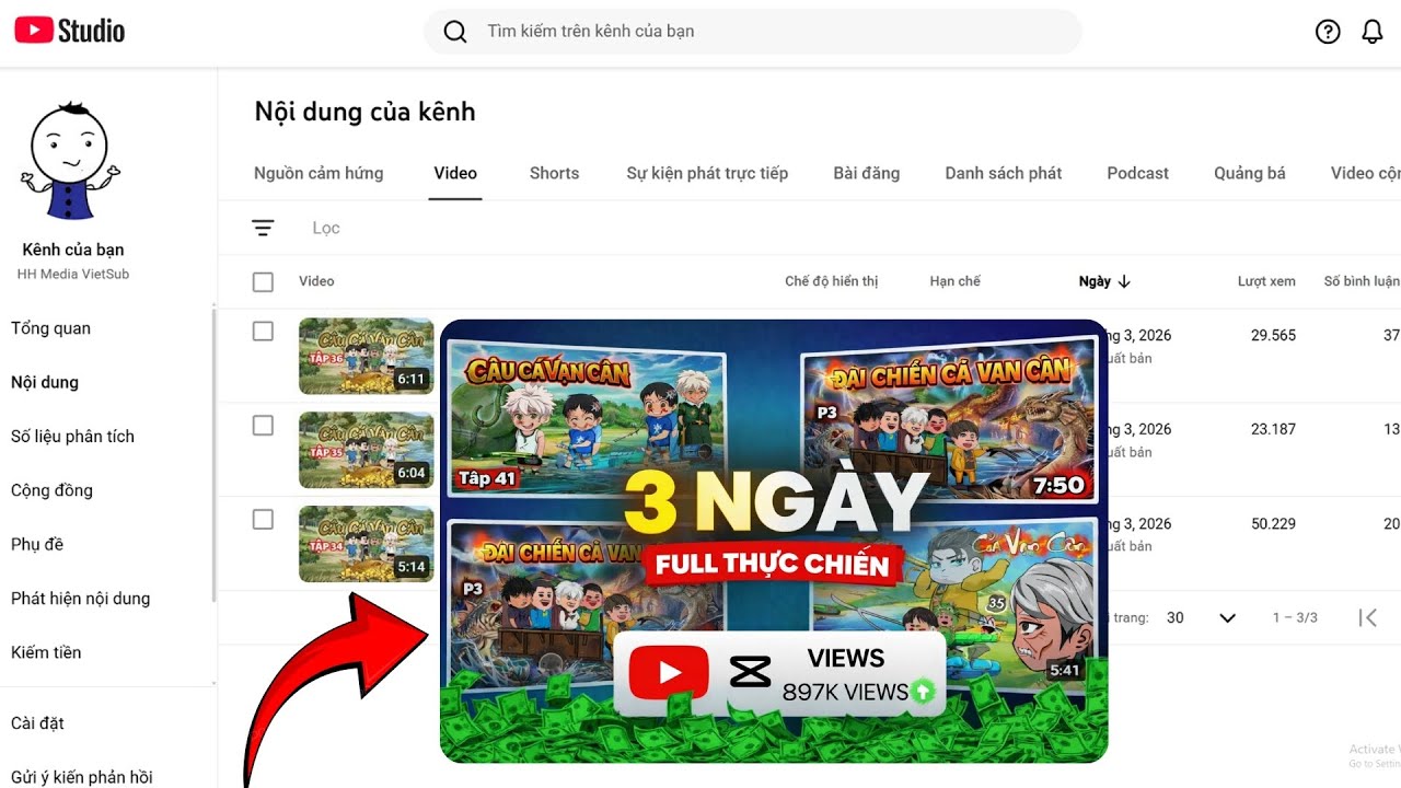 Thực Chiến 3 Ng&agrave;y X&acirc;y K&ecirc;nh YOUTUBE Bật Kiếm Tiền - Show K&ecirc;nh V&agrave; Share Key REUP/ B&aacute;n Content
