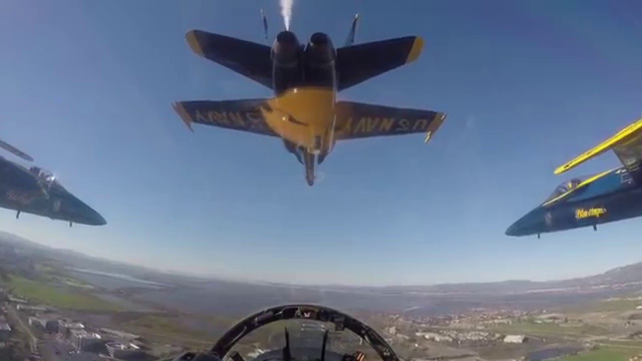 Cockpit video of Blue Angels Super Bowl 50 Flyover