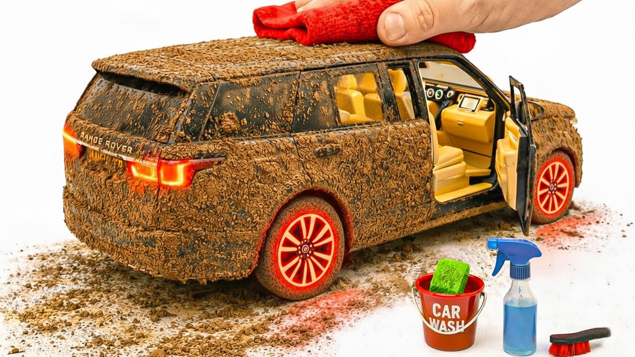 The surreal cleaning process of a 1:24 Range Rover LC 580 After an Extreme Off-Road Adventure 🔥