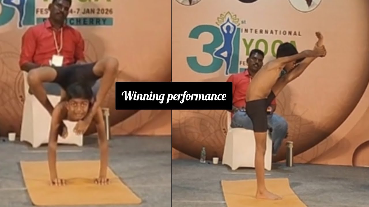 Winning Performance by Niraj | 31st International Yoga Festival 2026 | Pondicherry | 2nd Place 🥇