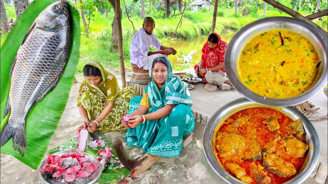 আজ দাদু কাতলা মাছের রান্না খেয়ে বলে এতো একেবারে বিয়েবাড়ির মতো হয়েছেরে সাথে মাছের মাথা দিয়ে মুগডাল