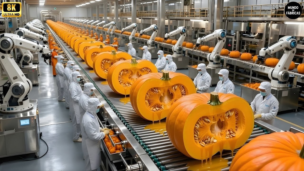Dentro de una fábrica procesadora de calabazas: Cómo preparan un delicioso relleno para tartas