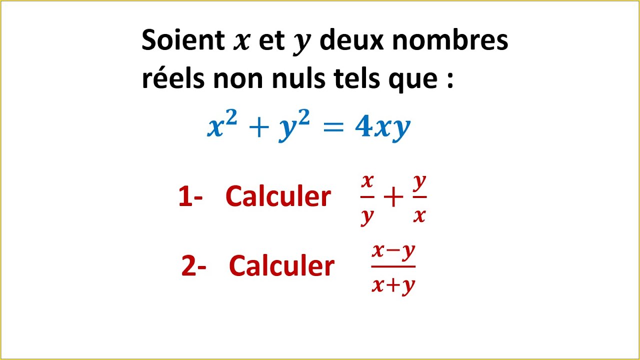 ENSEMBLES DE NOMBRES ► EXERCICE 4 ► TRONC COMMUN SCIENTIFIQUE ET TECHNOLOGIQUE