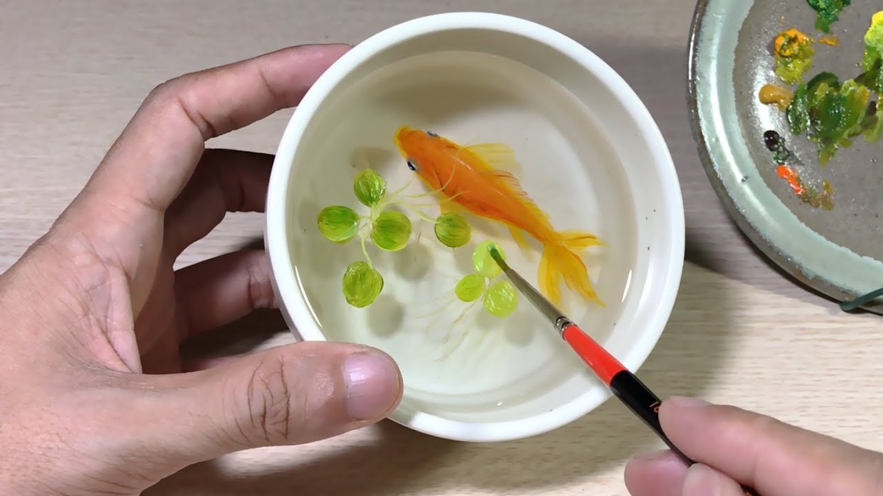 How to Paint 3D Goldfish on Resin - Full version