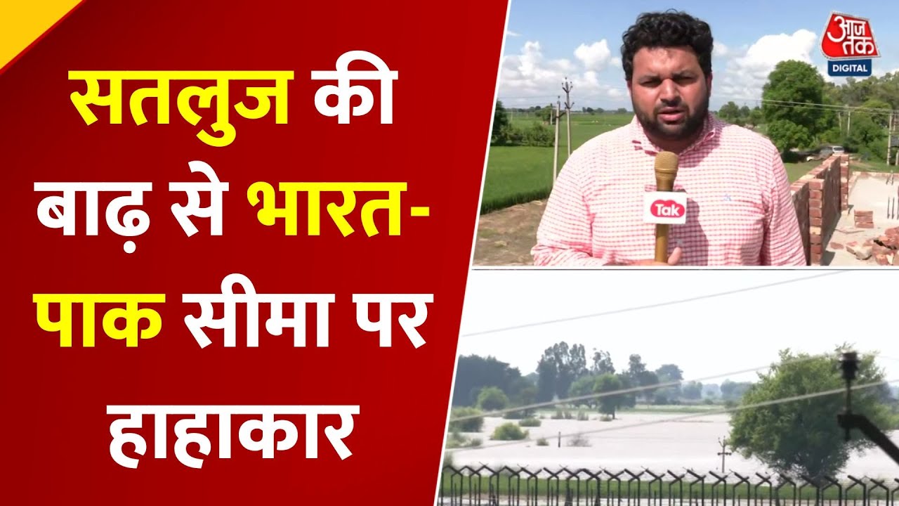 Ferozepur-Fazilka Flood: सतलुज नदी का रौद्र रूप, भारत-पाक सीमा पर पाकिस्तानी पोस्ट डूबीं | Aaj Tak