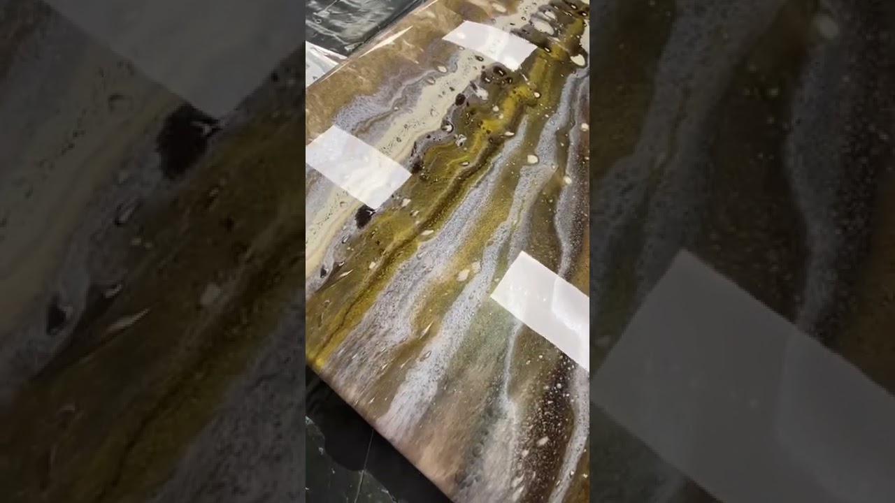 Large Epoxy Dirty Pour Countertop! #countertopepoxy #epoxycountertops #shorts #diy #resin #epoxy