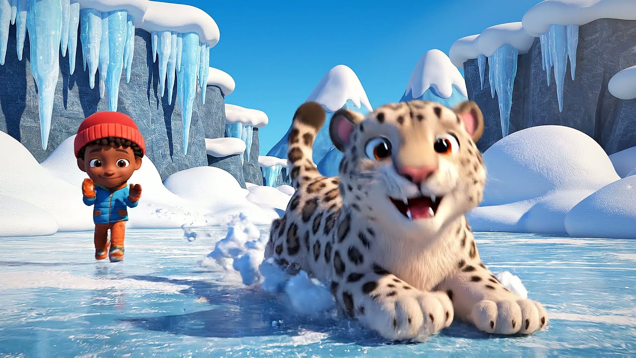 O Mini Leopardo das Neves do Fortnite escapou da neve | Canções Infantis e Rimas para Crianças