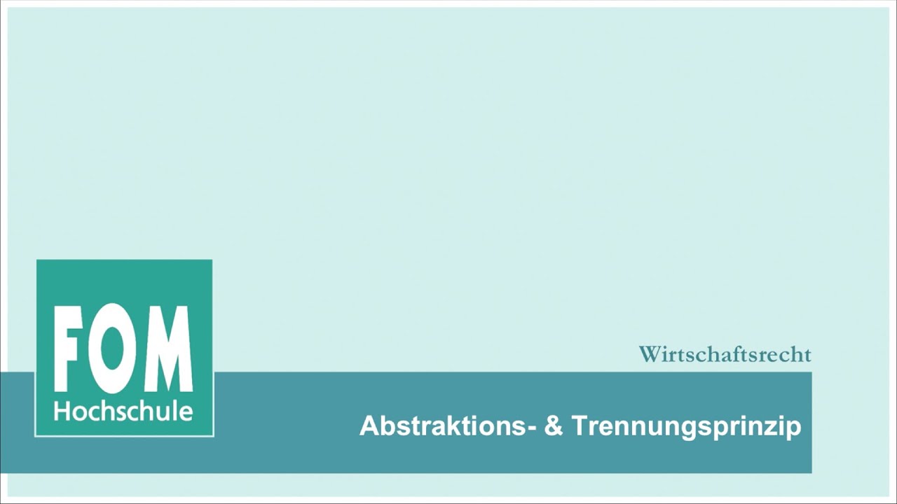 Abstraktions- & Trennungsprinzip | FOM Video Based Learning