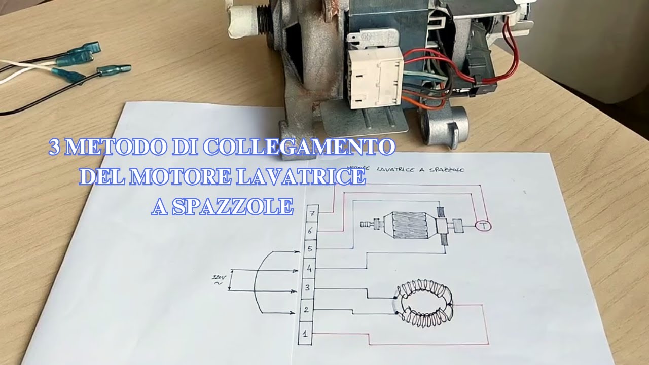 3 metodo di collegamento del Motore lavatrice a spazzole