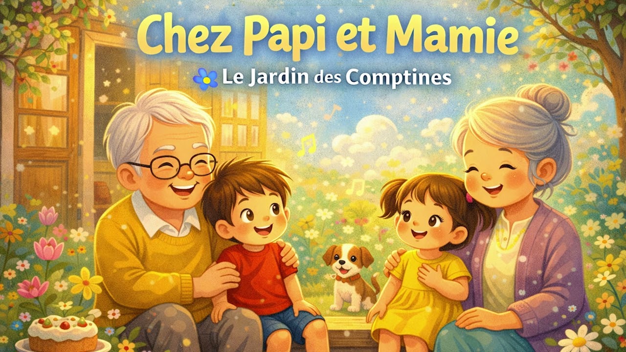 Chez Papi et Mamie 👵👴 | Chanson sur les grands-parents | Comptine douce maternelle