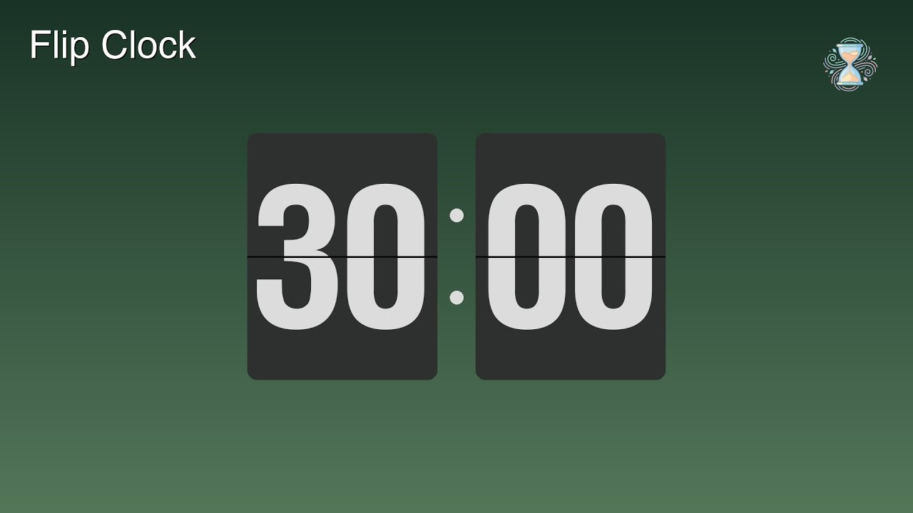 30 Minute Timer ⏱️ Forest Mist Flip Clock | Half hour focus Timer - ChronoFlow