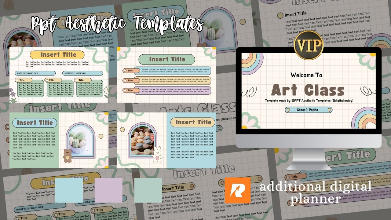 Gen-Z Pastel Color Aesthetic | PPT Template + PDF 6 Digital Planner | VIP