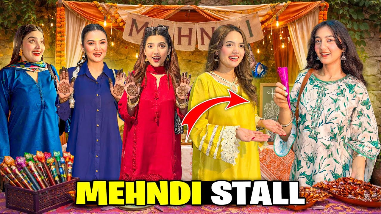 Eid Bazar Mein Mehndi Ka Stall Lagya 😍|Logon Ka Rush Lag gya 🥳| Hira Or Mein Gum gye😱 | Sistrology 