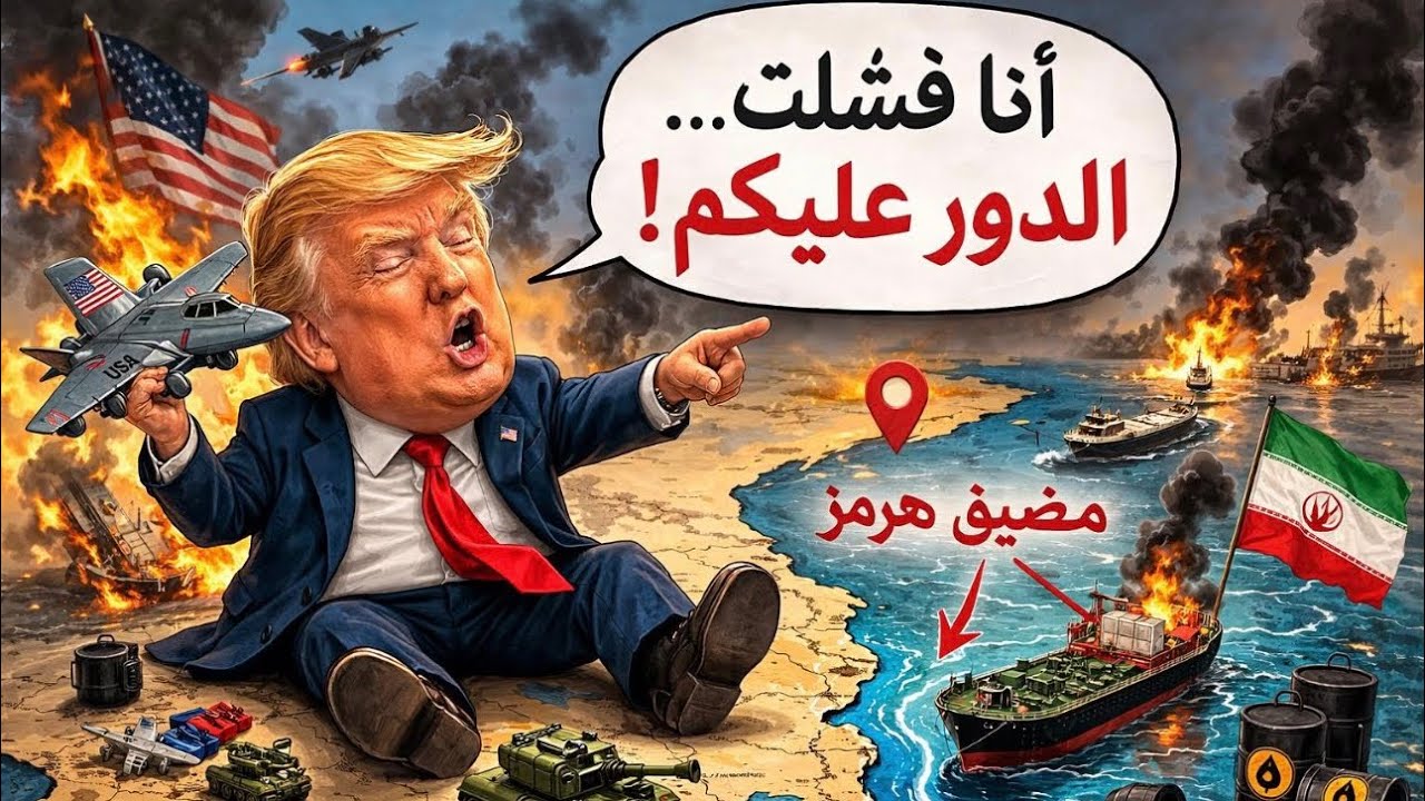 انتصار ايران! ترامب يطلب الاستعاثة من جيوش العالم.. 11 الف منزل وشفرة العبور من مضيق هرمز! المطرقة!