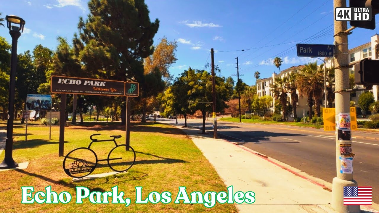 Echo Park, Los Angeles - Walking Tour 4K [ 2025 ]
