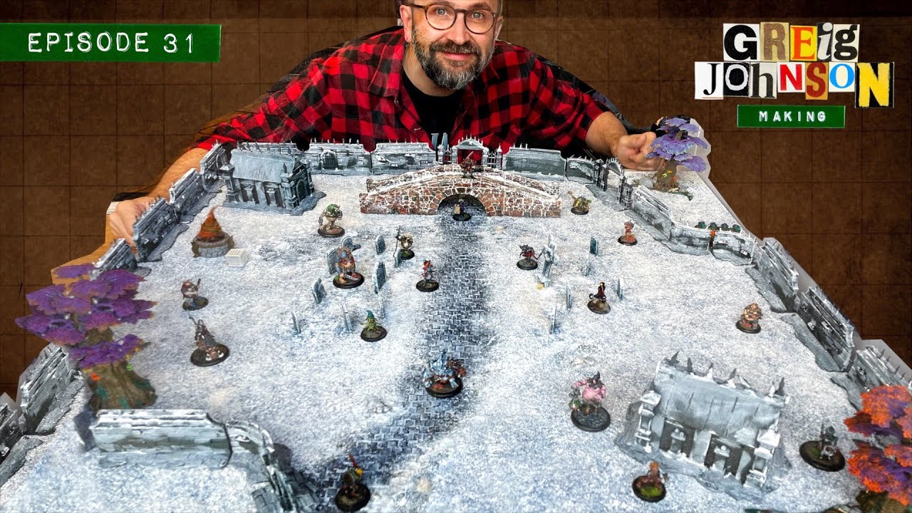 Making a snowy graveyard gaming board