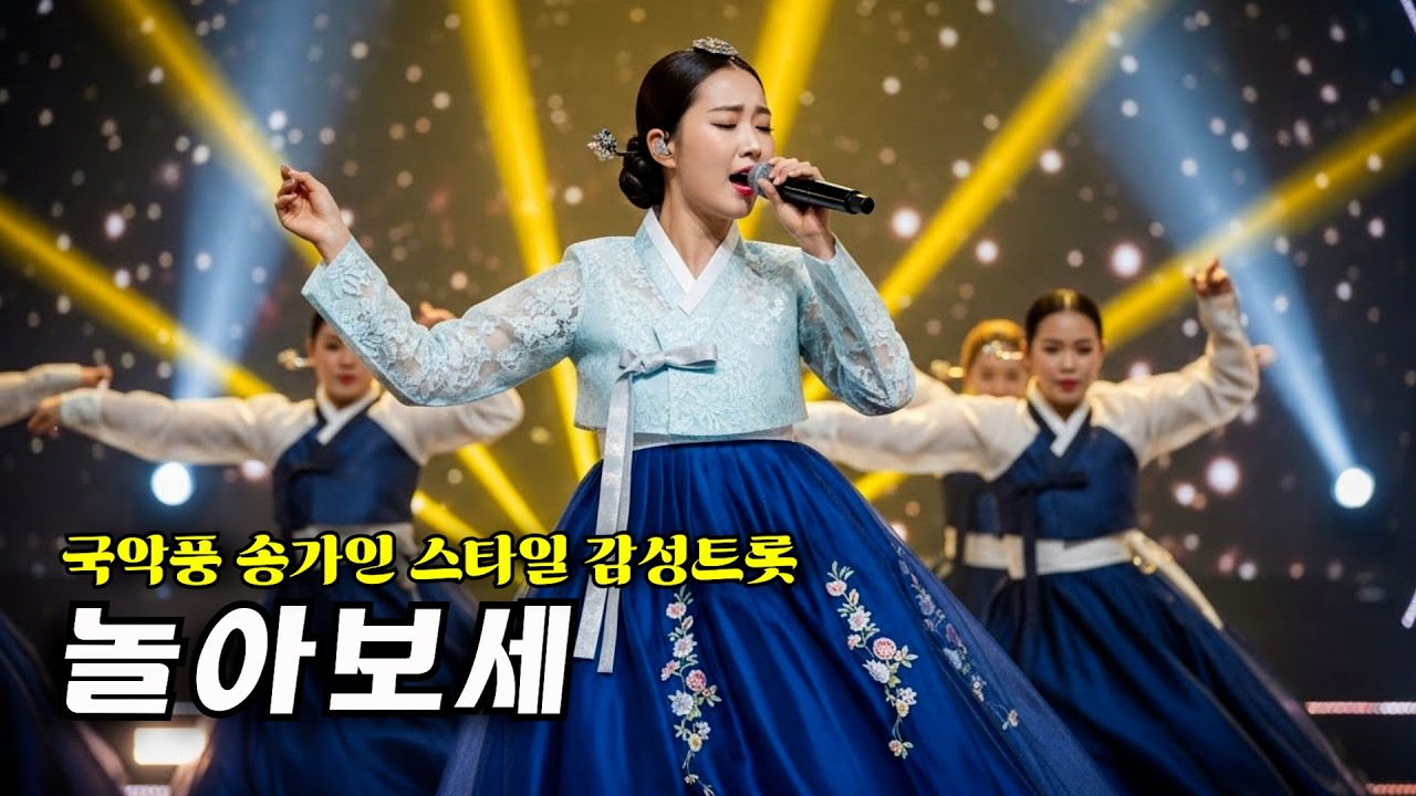놀아보세 | 트롯가인 국악풍 (송가인 스타일) 감성 트롯 | 인생 뭐 있나 한 번 사는 인생 신명 나게 놀아보세 우리네 인생 꽃피우세 어려움 다 이겨내고 웃음꽃 피우세