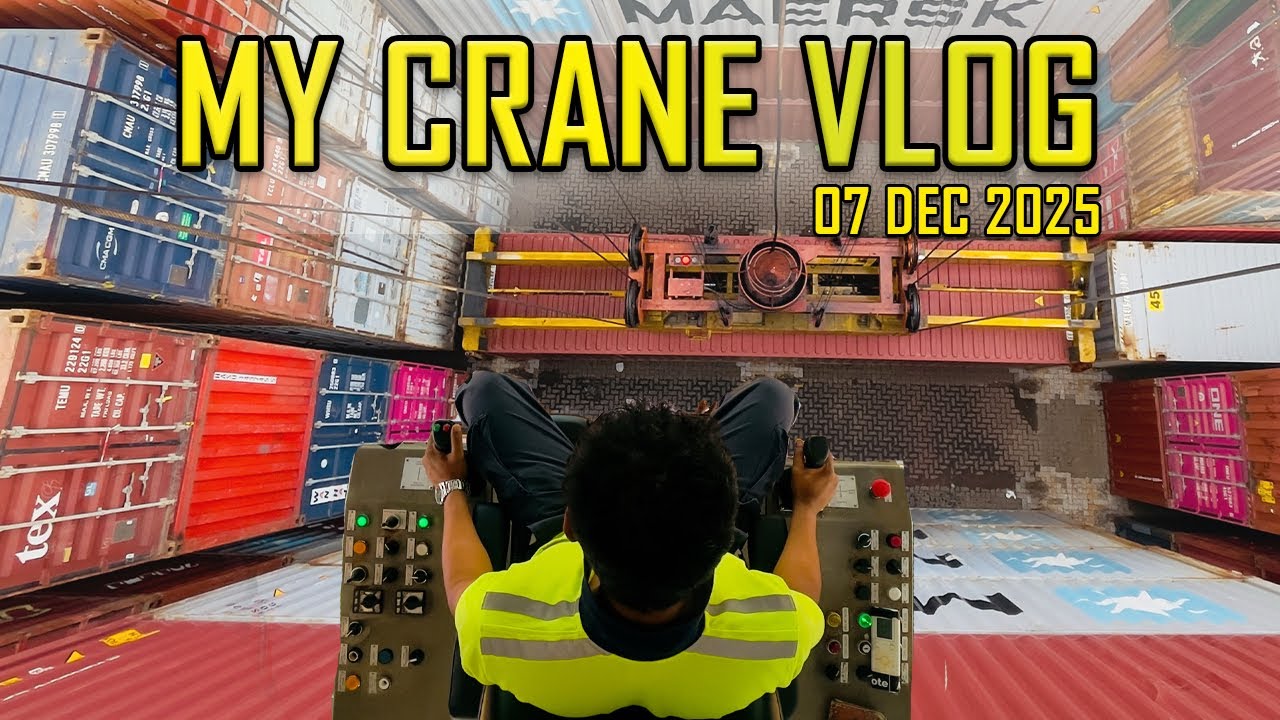 ක්‍රේන් එකේ වැඩ වෙන විදිහ. How RTG Cranes Handle Containers –Port Operations#craneoperator #rtgcrane