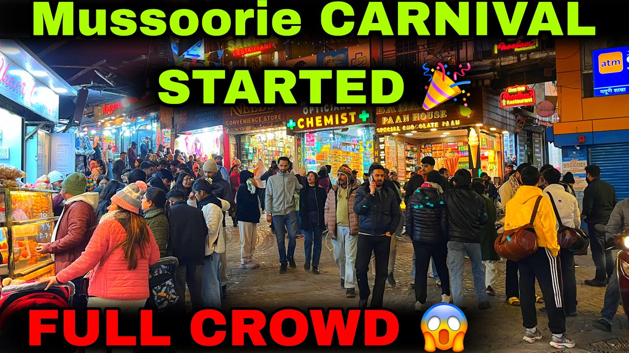 Mussoorie Winterline Carnival Opening 😱 | Mall Road Jam & Huge Crowd | Today Update