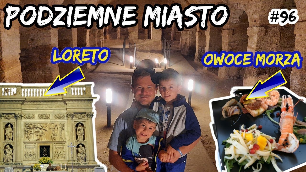 LORETO - Miejsce pielgrzymkowe we Włoszech. JASKINIE Grotte di Camerano. Owoce morza. Włochy (#96)