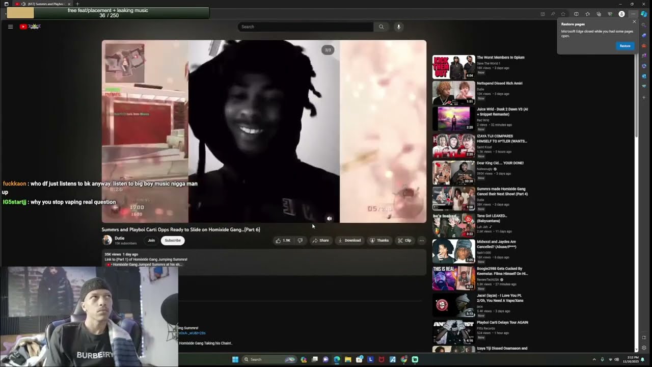 Iazye Reacts to Izaya Tijji Dissing Summrs and Summrs Vs Homoxide Gang